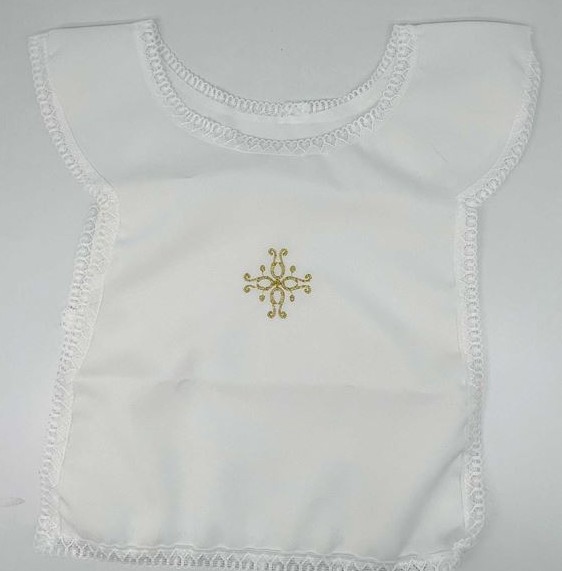 Baptismal Garment with LARGE Head Hole-Fancy Cross