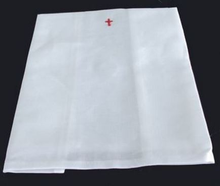 Linen Cotton Purificator - White Cross