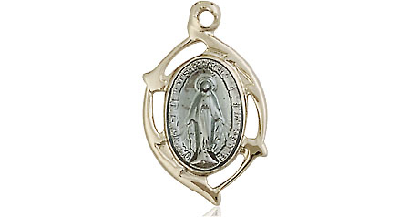 14kt Gold Miraculous Leaf Medal