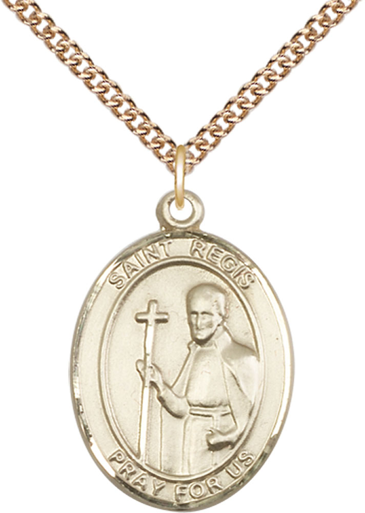 14kt Gold Filled Saint Regis Pendant on a 24 inch Gold Filled Heavy Curb chain