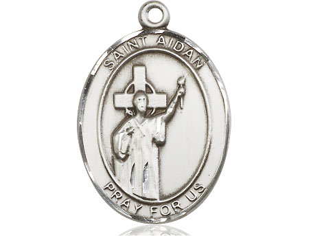 Sterling Silver Saint Aidan of Lindesfarne Medal