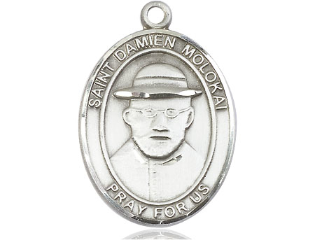 Sterling Silver Saint Damien of Molokai Medal