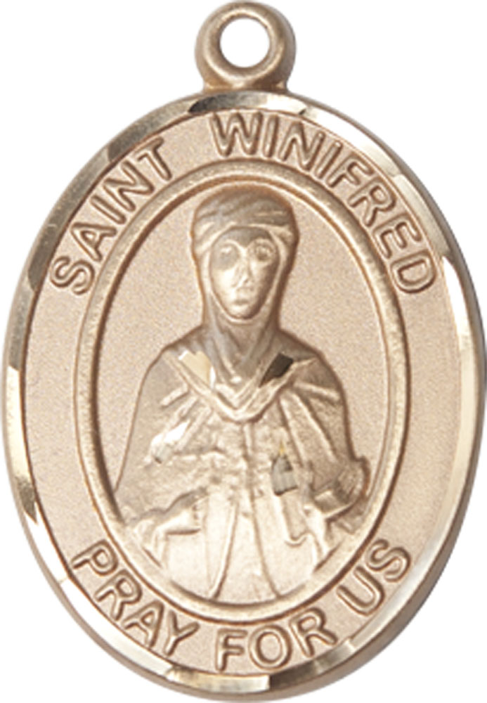 14kt Gold Filled Saint Winifred of Wales Medal