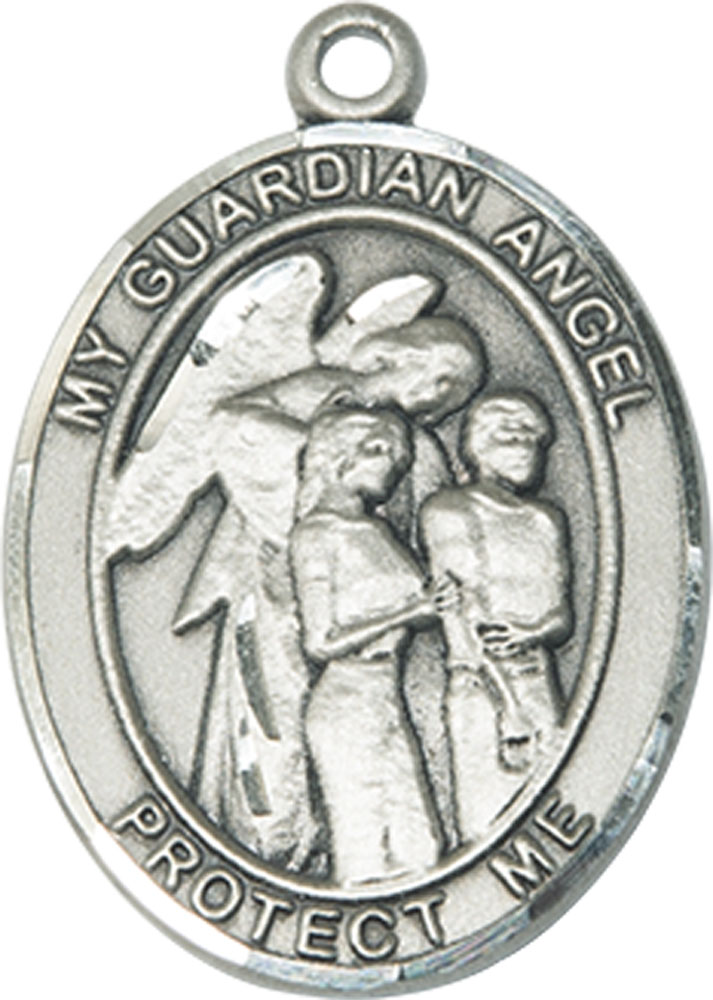 Sterling Silver Guardian Angel w/Children Medal