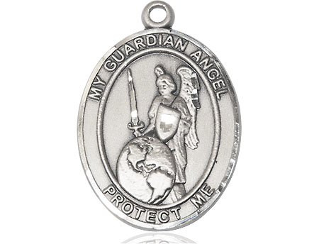 Sterling Silver Guardian Angel of the World Medal