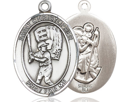 Sterling Silver Saint Christopher Baseball Medal