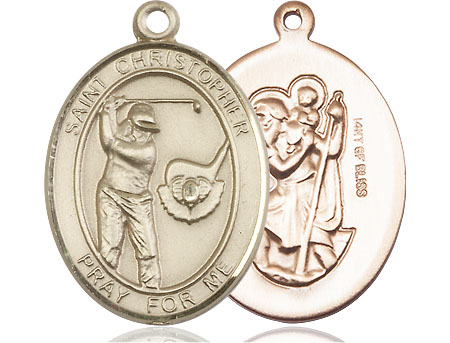 14kt Gold Filled Saint Christopher Golf Medal