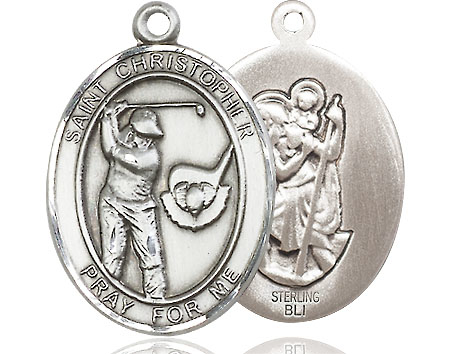 Sterling Silver Saint Christopher Golf Medal