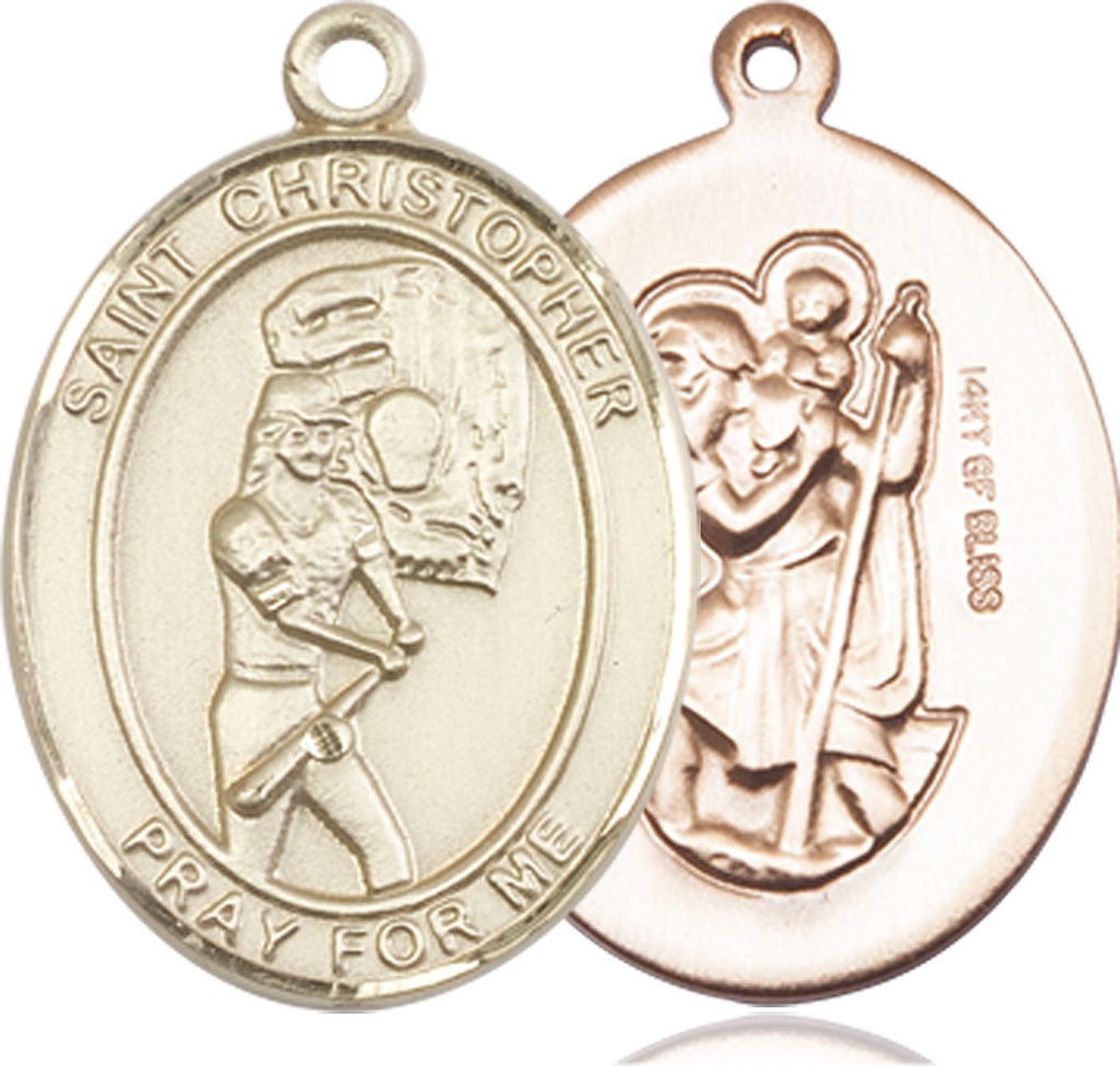 14kt Gold Filled Saint Christopher Softball Medal