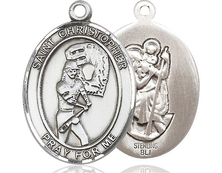 Sterling Silver Saint Christopher Softball Medal