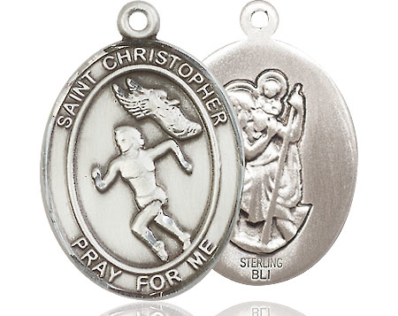 Sterling Silver Saint Christopher Track&amp;Field Medal