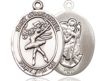Sterling Silver Saint Christopher Dance Medal