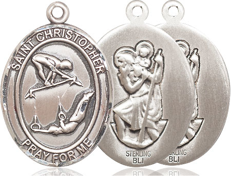 Sterling Silver Saint Christopher Gymnastics Medal
