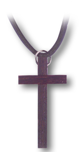 2.5&quot; Rich Rosewood Cross on a 32&quot; Leather Cord