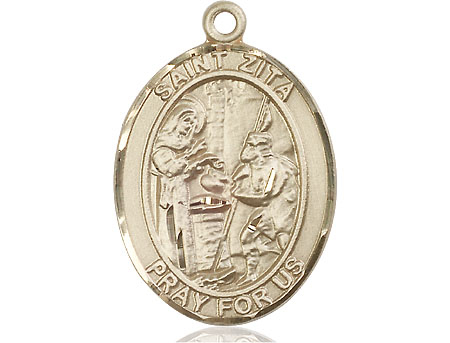 14kt Gold Filled Saint Zita Medal