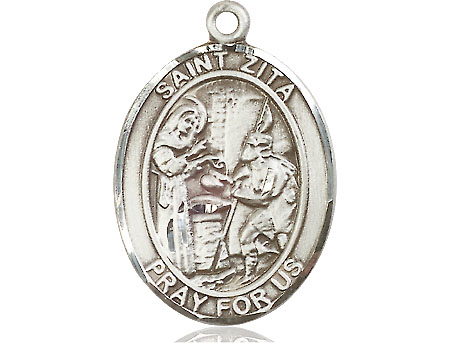 Sterling Silver Saint Zita Medal