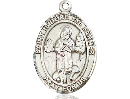 Sterling Silver Saint Isidore the Farmer Medal