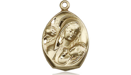 14kt Gold Filled Madonna &amp; Child Medal