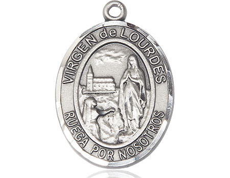 Sterling Silver Virgen de Lourdes Medal