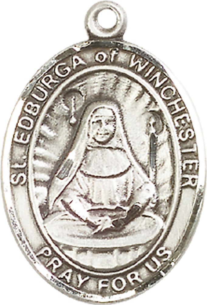 Sterling Silver Saint Edburga of Winchester Medal