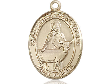 14kt Gold Filled Saint Catherine of Sweden Medal