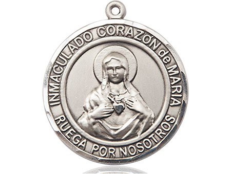 Sterling Silver Corazon Inmaculado de Maria Medal