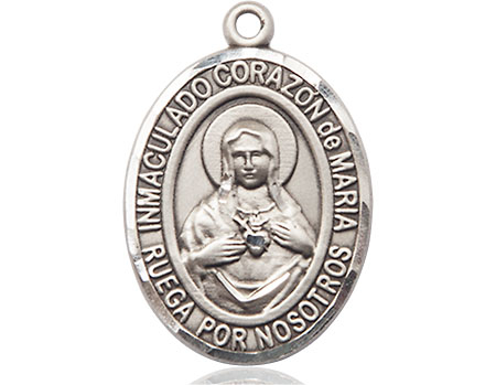 Sterling Silver Corazon Inmaculado de Maria Medal