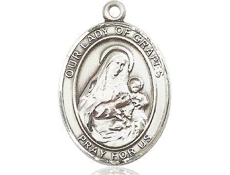 Sterling Silver Our Lady of Grapes Medal