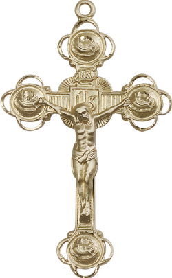 14kt Gold Crucifix Medal