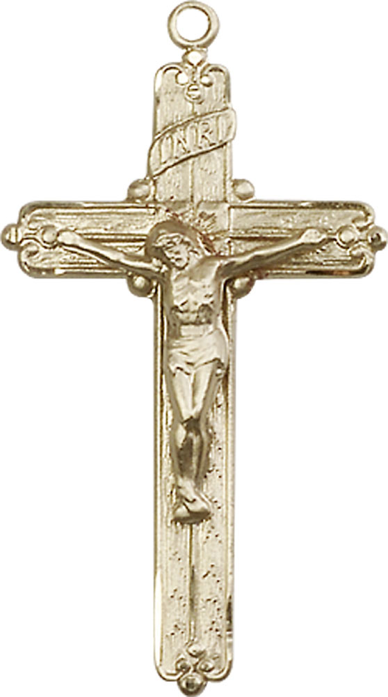 14kt Gold Crucifix Medal