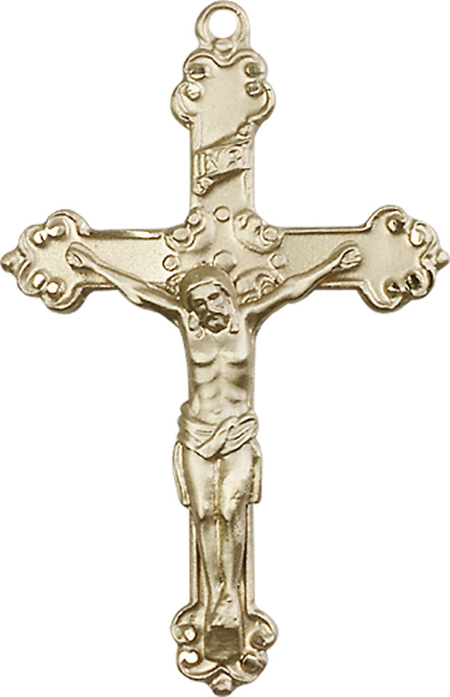 14kt Gold Crucifix Medal