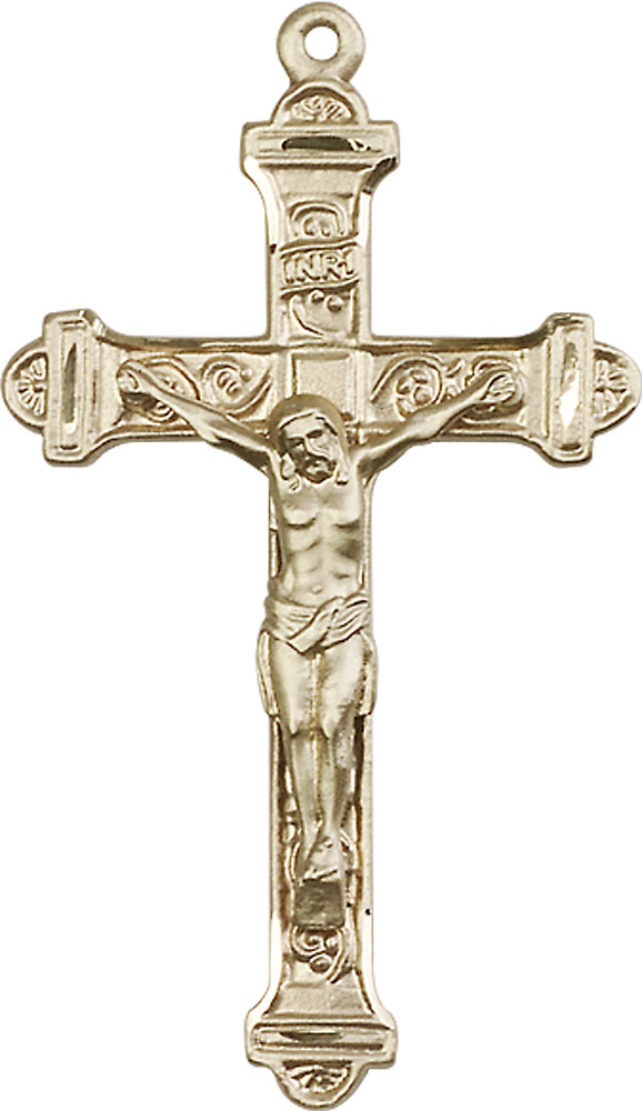 14kt Gold Crucifix Medal