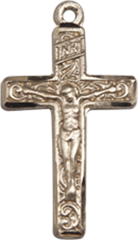 14kt Gold Crucifix Medal