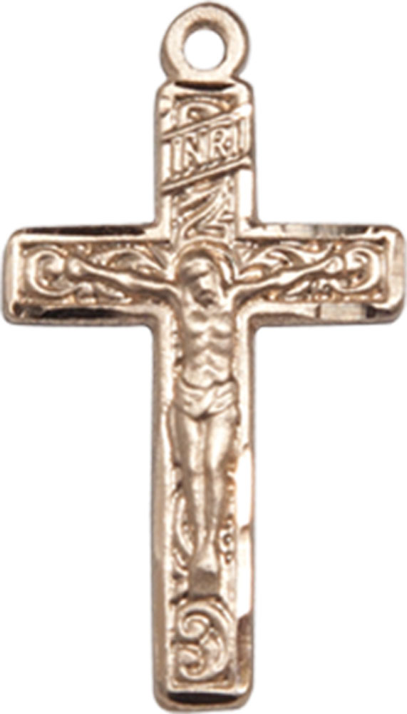 14kt Gold Crucifix Medal