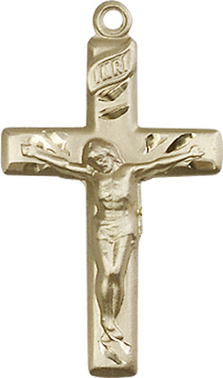 14kt Gold Crucifix Medal