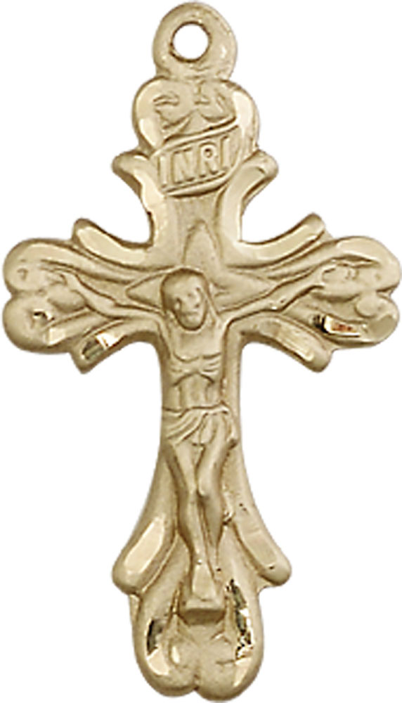 14kt Gold Crucifix Medal