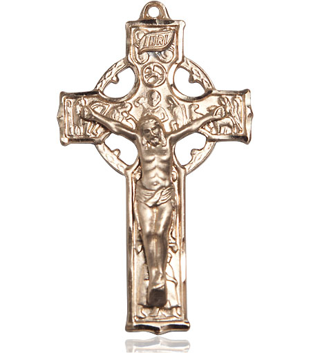 14kt Gold Celtic Crucifix Medal