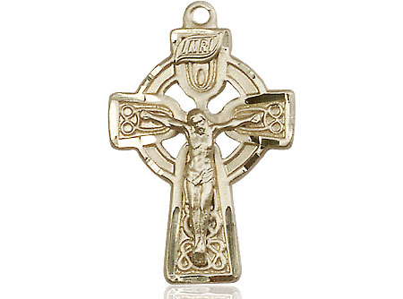 14kt Gold Celtic Crucifix Medal