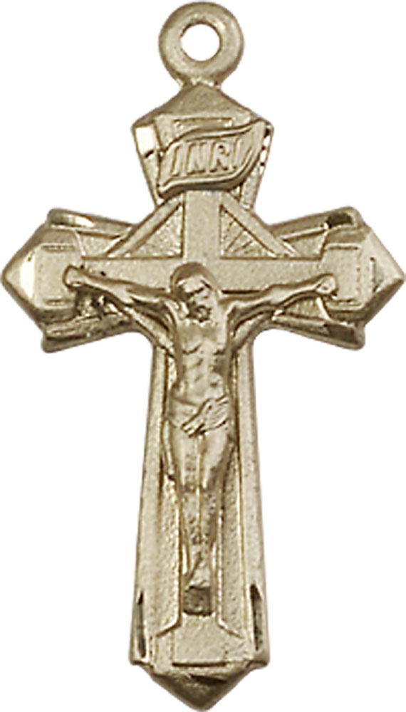 14kt Gold Crucifix Medal