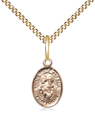 14kt Gold Filled Saints Peter &amp; Paul Pendant on a 18 inch Gold Plate Light Curb chain