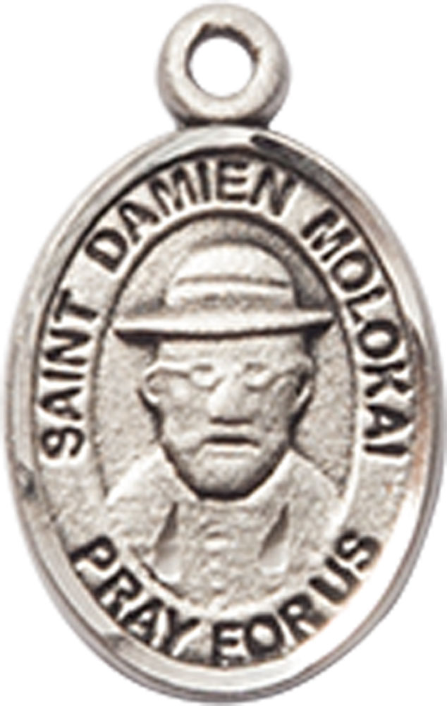 Sterling Silver Saint Damien of Molokai Medal
