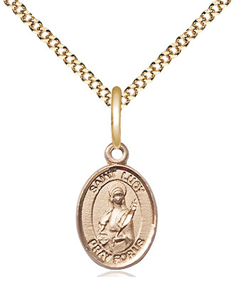 14kt Gold Filled Saint Lucy Pendant on a 18 inch Gold Plate Light Curb chain