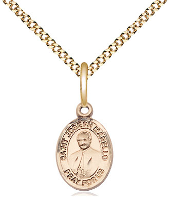 14kt Gold Filled Saint Joseph Marello Pendant on a 18 inch Gold Plate Light Curb chain