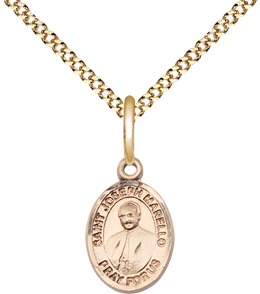 14kt Gold Filled Saint Joseph Marello Pendant on a 18 inch Gold Plate Light Curb chain