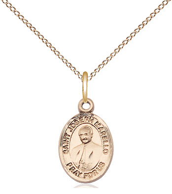 14kt Gold Filled Saint Joseph Marello Pendant on a 18 inch Gold Filled Light Curb chain