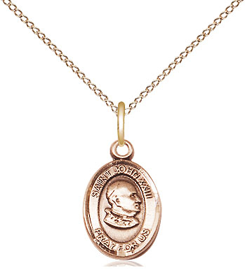 14kt Gold Filled Saint John XXIII Pendant on a 18 inch Gold Filled Light Curb chain