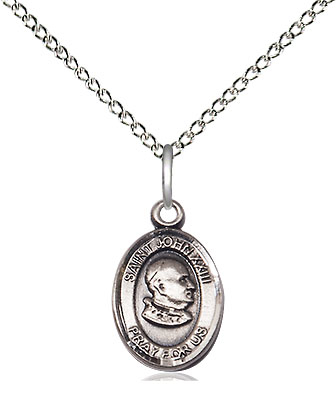 Sterling Silver Saint John XXIII Pendant on a 18 inch Sterling Silver Light Curb chain