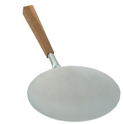 Communion Paten.  Stainless steel.  7? dia.  Round walnut handle.  Includes deluxe vinyl case.