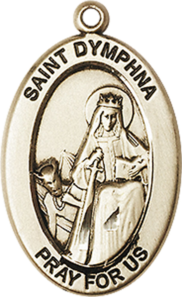 14kt Gold Saint Dymphna Medal