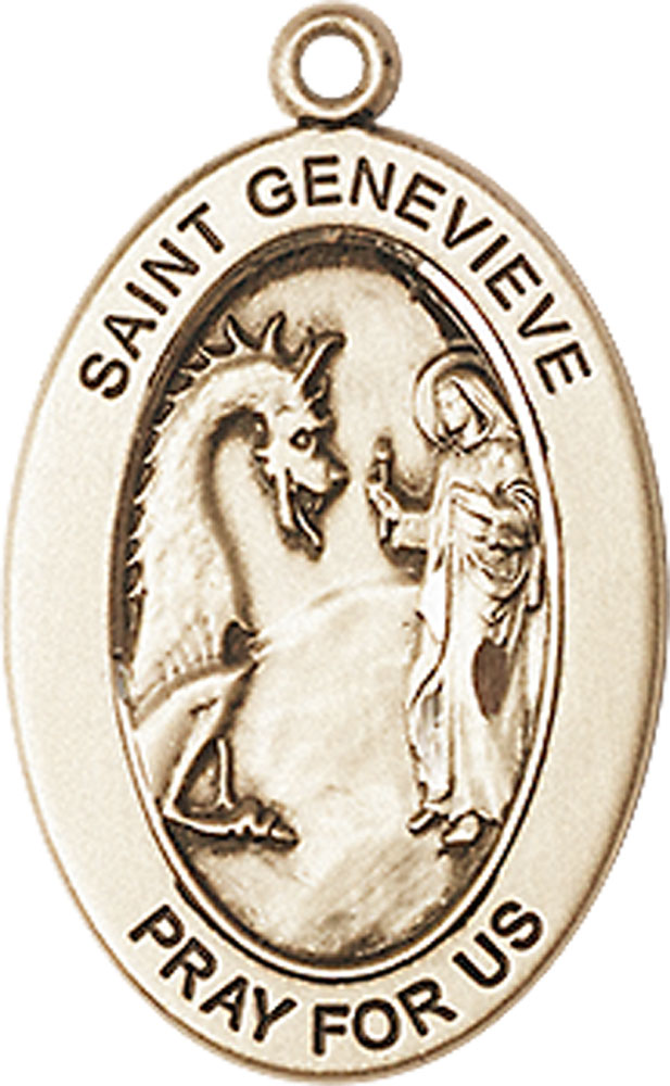 14kt Gold Saint Genevieve Medal